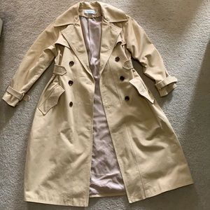 Lady’s Long Tan Pea Coat Size M